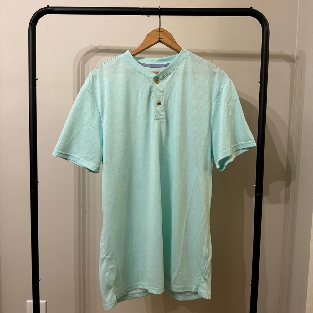 LARGE MINT BLUE HANLEY SHORT SLEEVE SHIRT